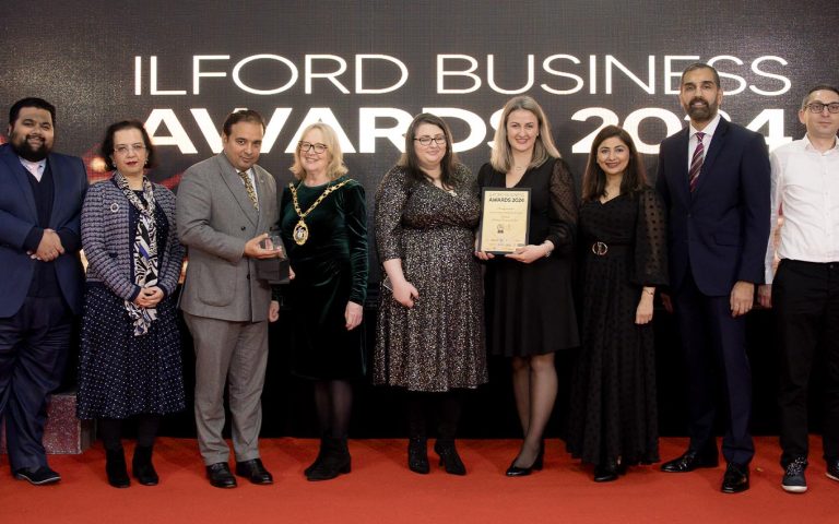 Mont Rose College team receiving recognition at the Redbridge Business Awards 2024, celebrating local business excellence.