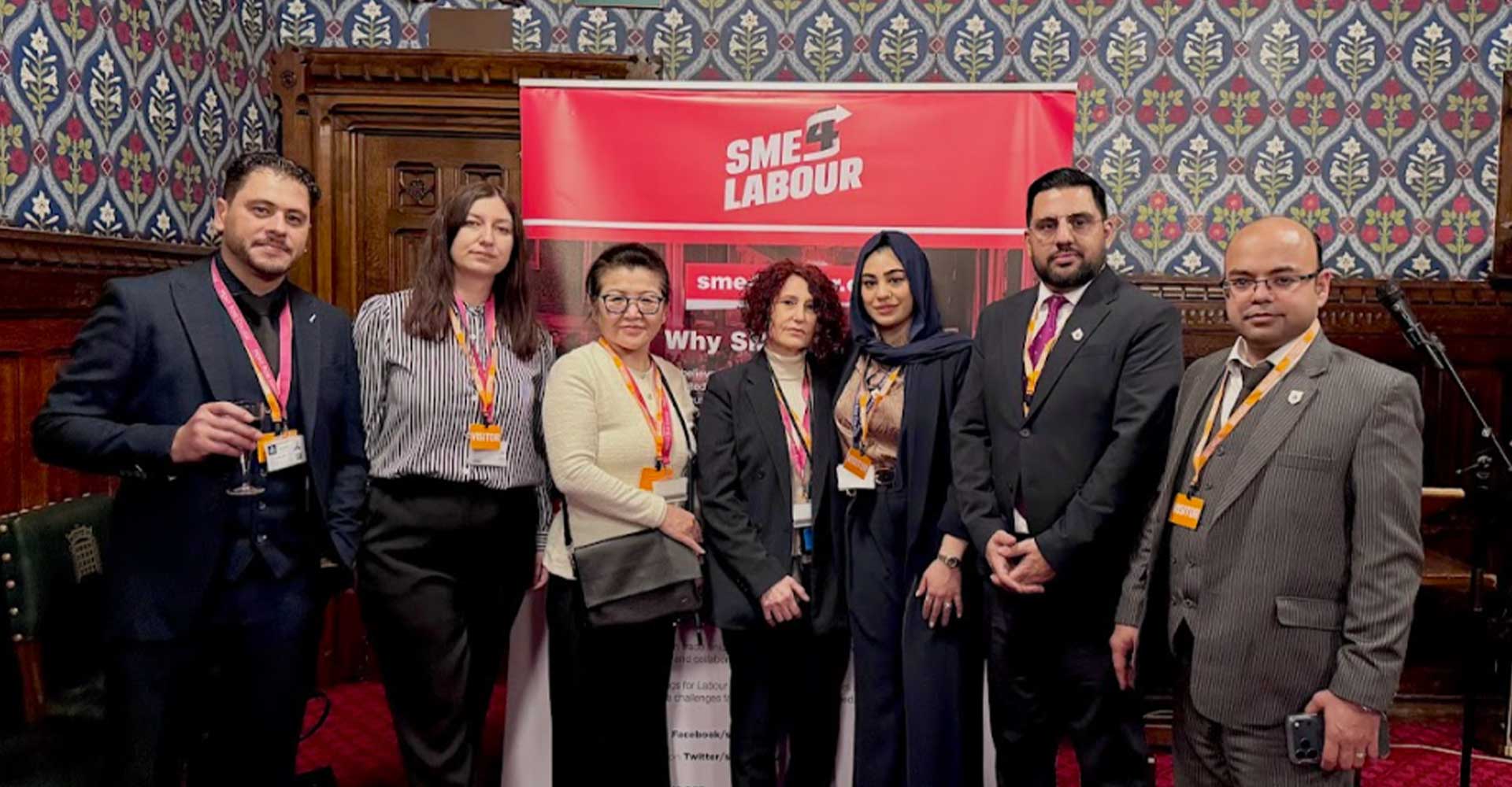 Group of professionals at UK Parliament event, Mont Rose College students at UK Parliament entrepreneurs networking event London.