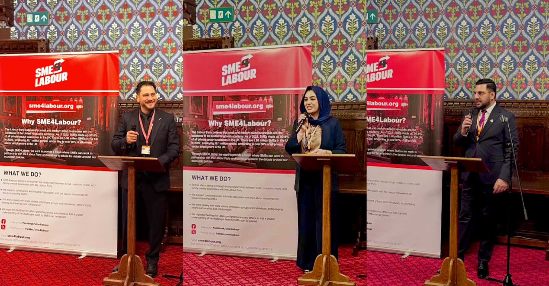 Speakers presenting at UK Parliament event, Mont Rose College students at UK Parliament entrepreneurs networking event London.