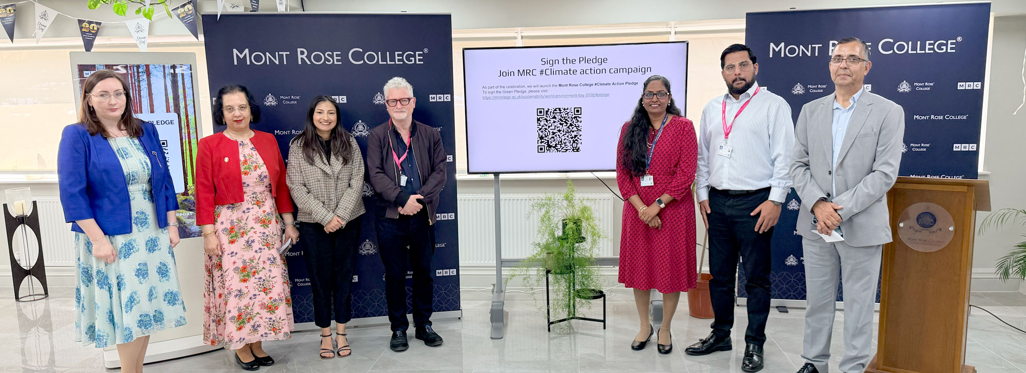 Speakers, guests and staff celebrating World Environment Day 2026 at Mont Rose College.